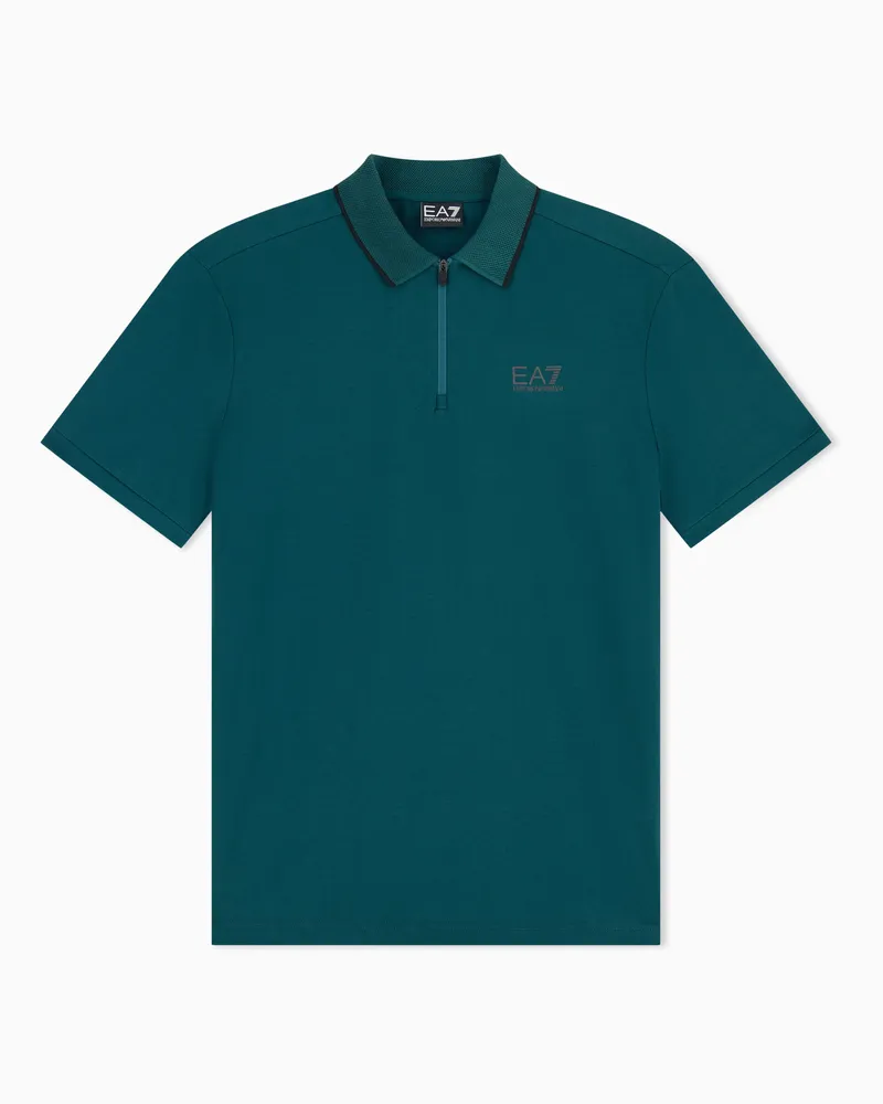EA7 Poloshirt Natural Ventus 7 Regular Passform Grün