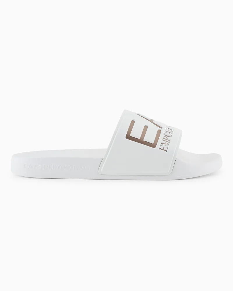EA7 Pantolette mit Maxi-Logo Weiß