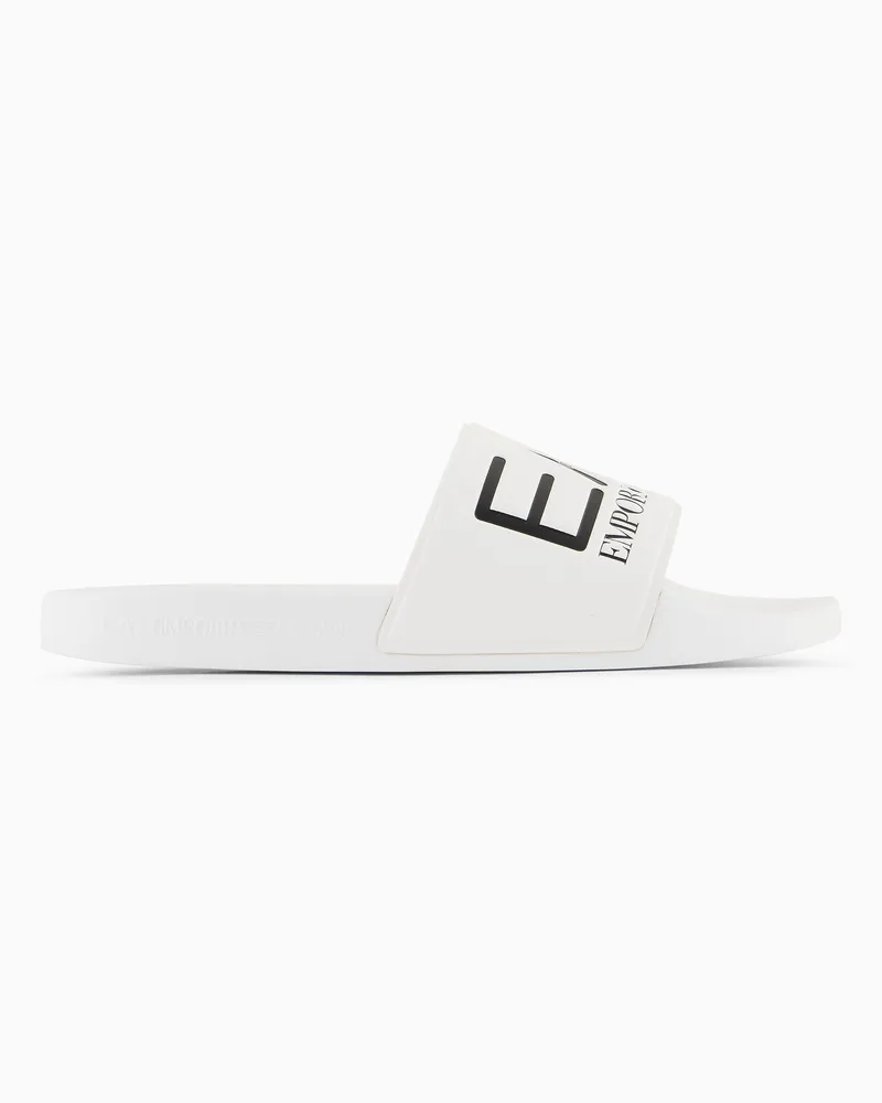 EA7 Pantolette mit Maxi-Logo Weiß