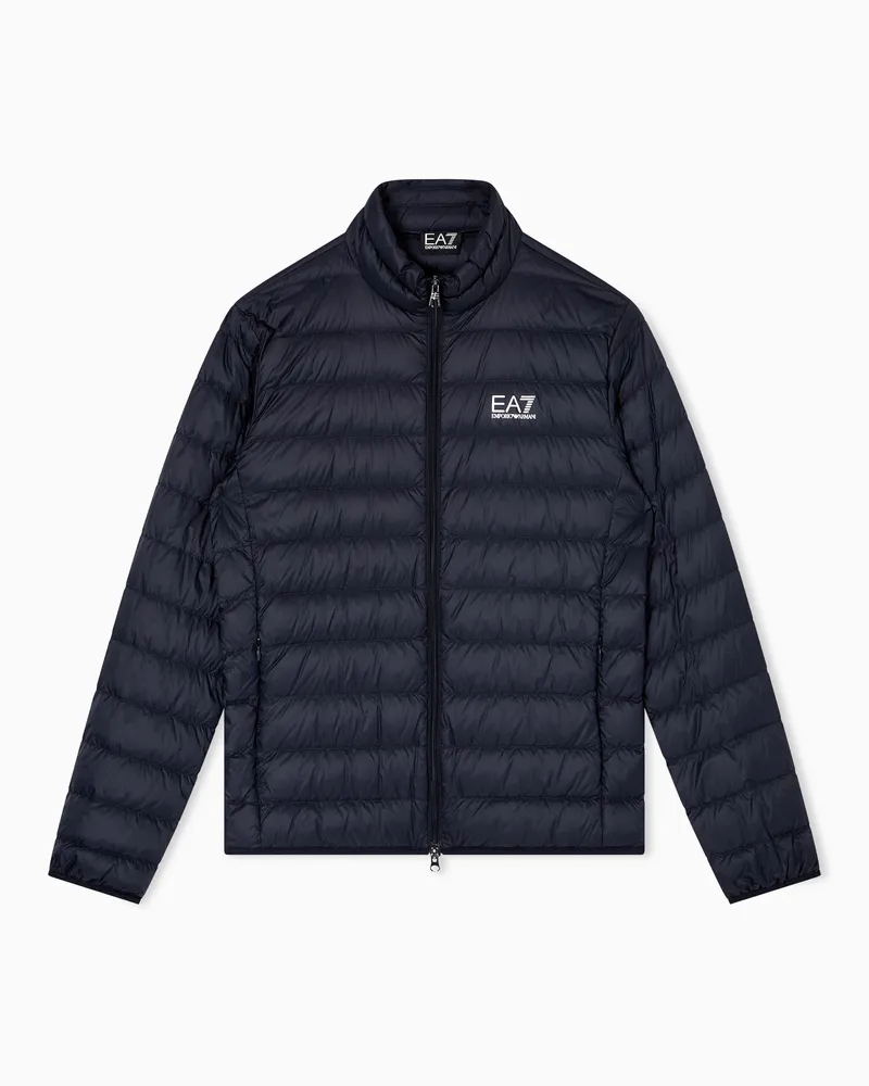 EA7 Core Identity packbare Daunenjacke Blau