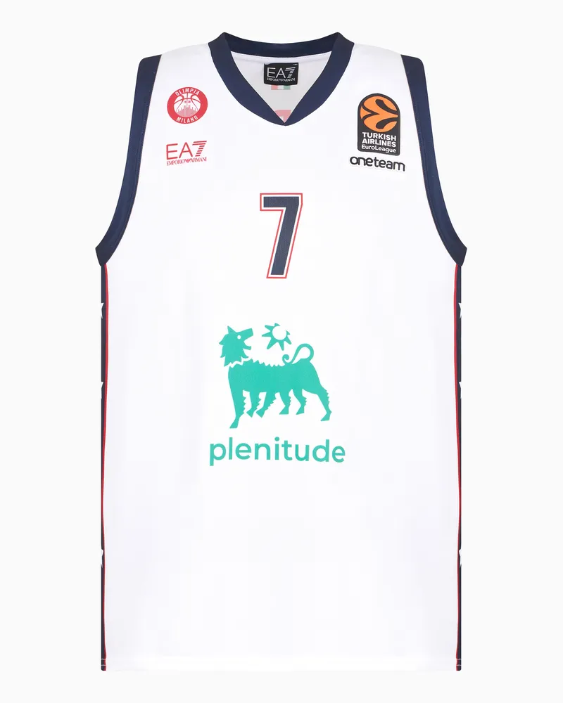 EA7 Replika-Trikot der Olimpia Milano Euroleague 24/25 Weiß
