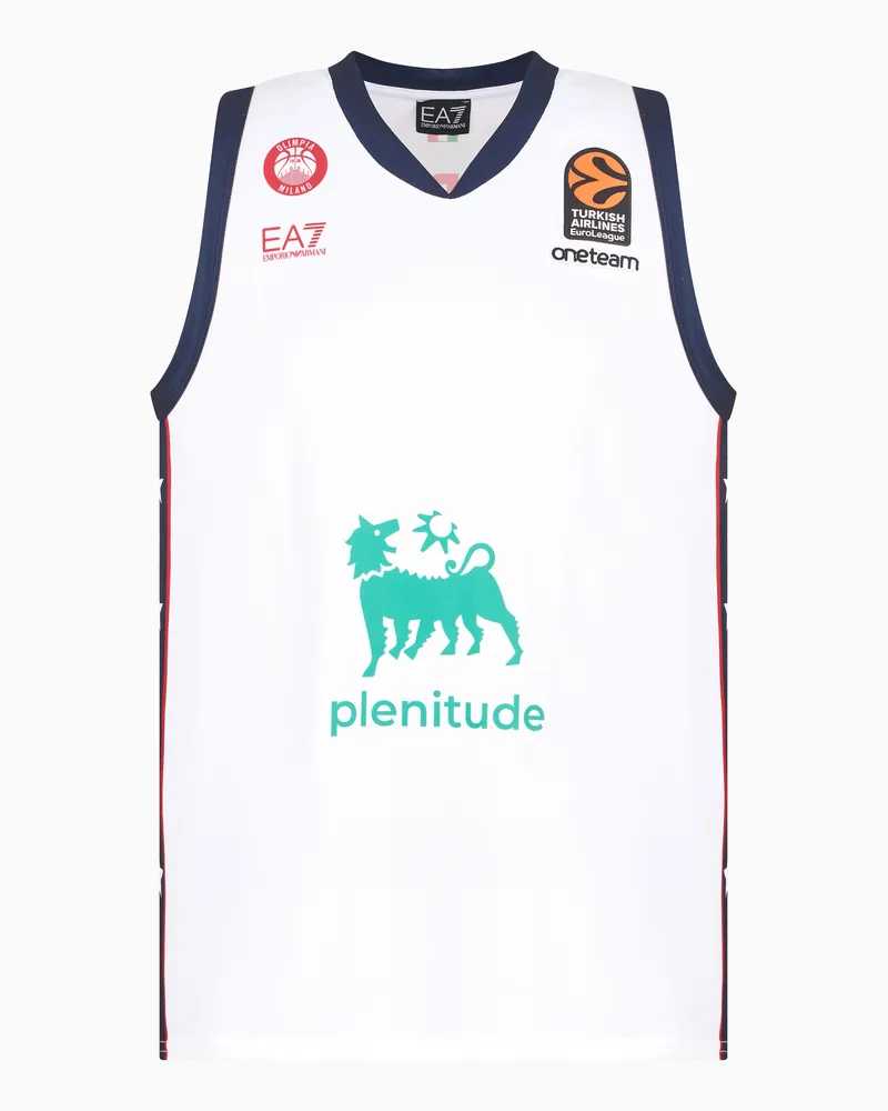 EA7 Replika-Trikot der Olimpia Milano Euroleague 24/25 Weiß