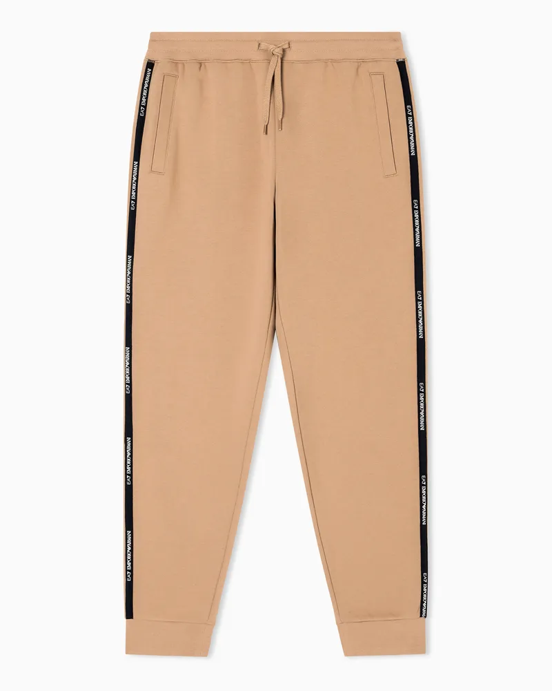 EA7 Logo Series Jogginghose aus einer Baumwollmischung Beige