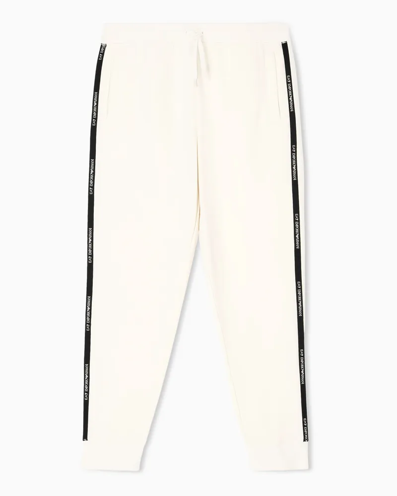 EA7 Logo Series Jogginghose aus einer Baumwollmischung Beige