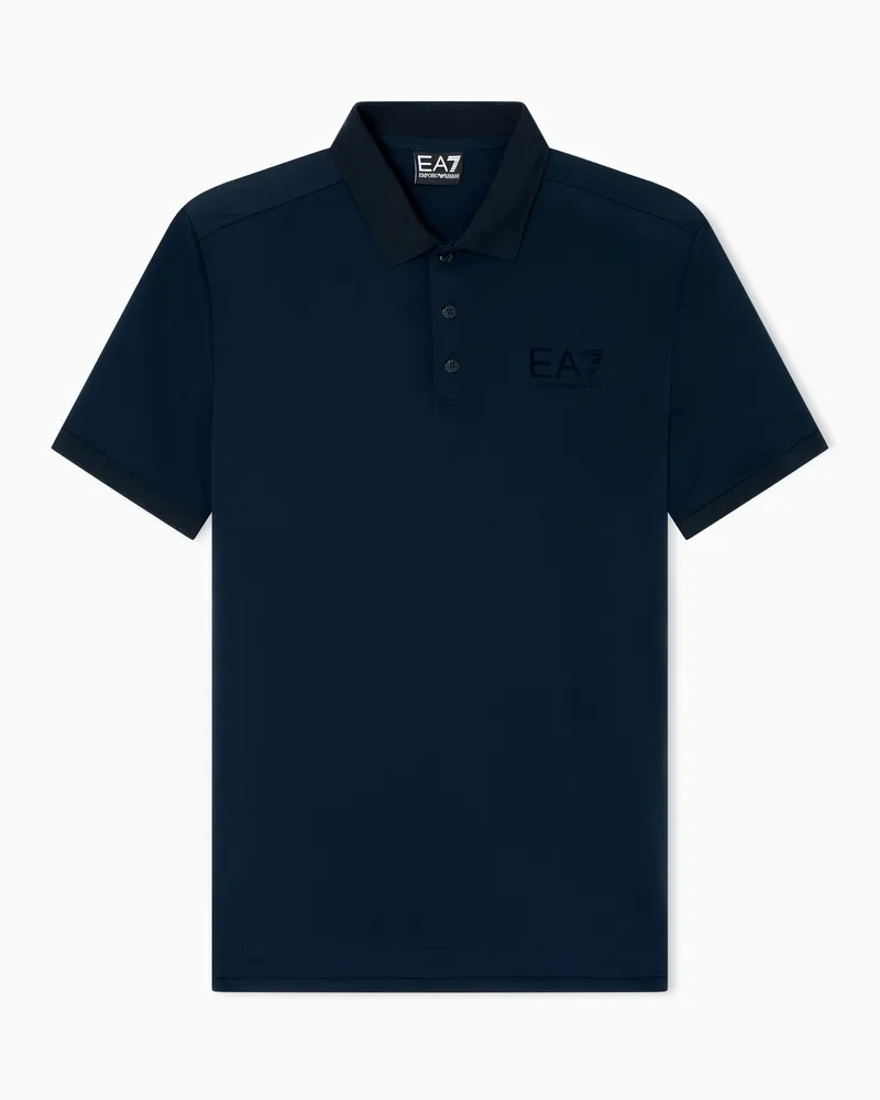 EA7 Lux Identity Pikee-Poloshirt aus einer Modalmischung Marineblau