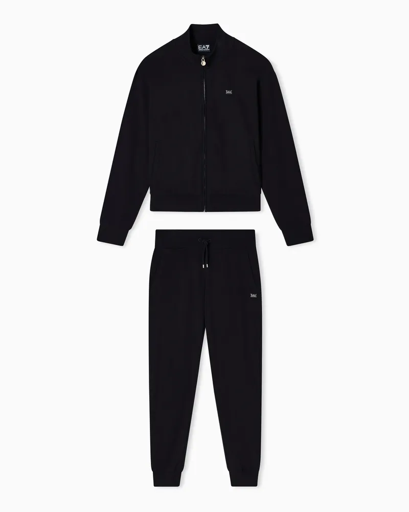EA7 Core Lady Trainingsanzug aus Baumwollstretch Schwarz