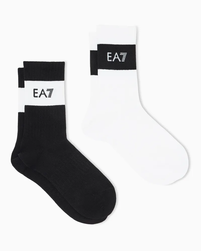 EA7 Lange Socken Tennis Pro im Set aus einer Baumwollmischung Schwarz