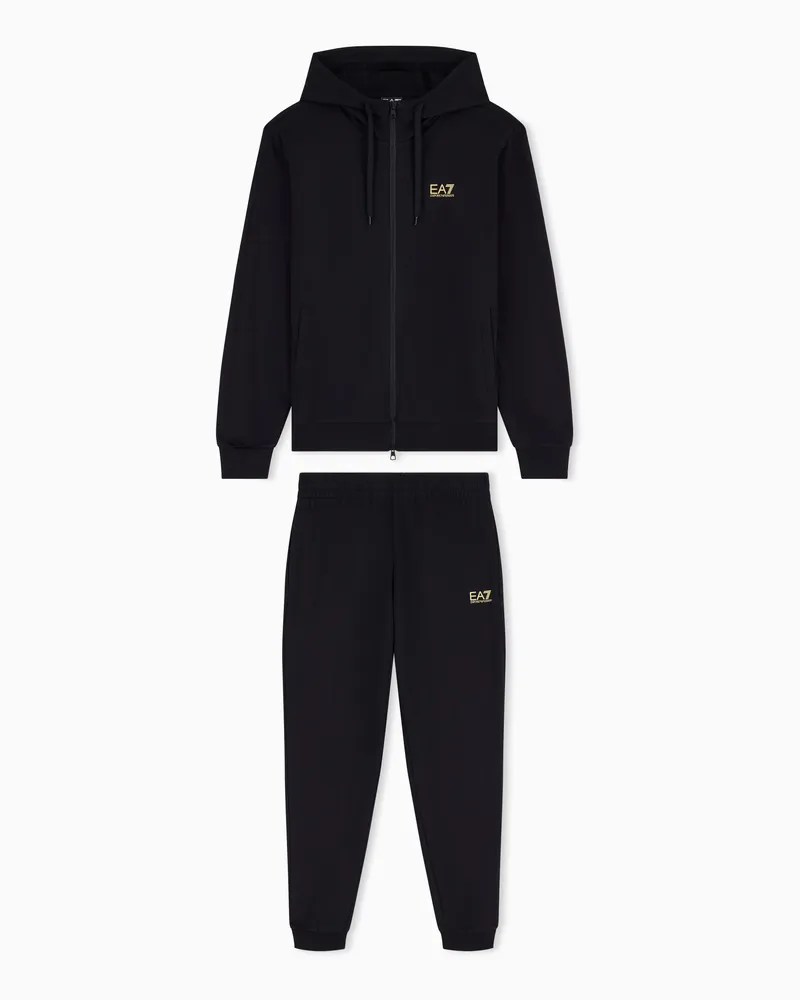 EA7 Tuta Core Identity aus Baumwolle Schwarz