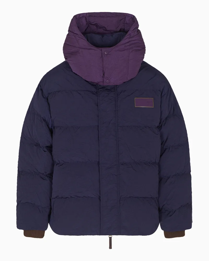 EA7 Wattierte Jacke des 7.0-Unisex-Sortiments aus Funktionsgewebe Blau