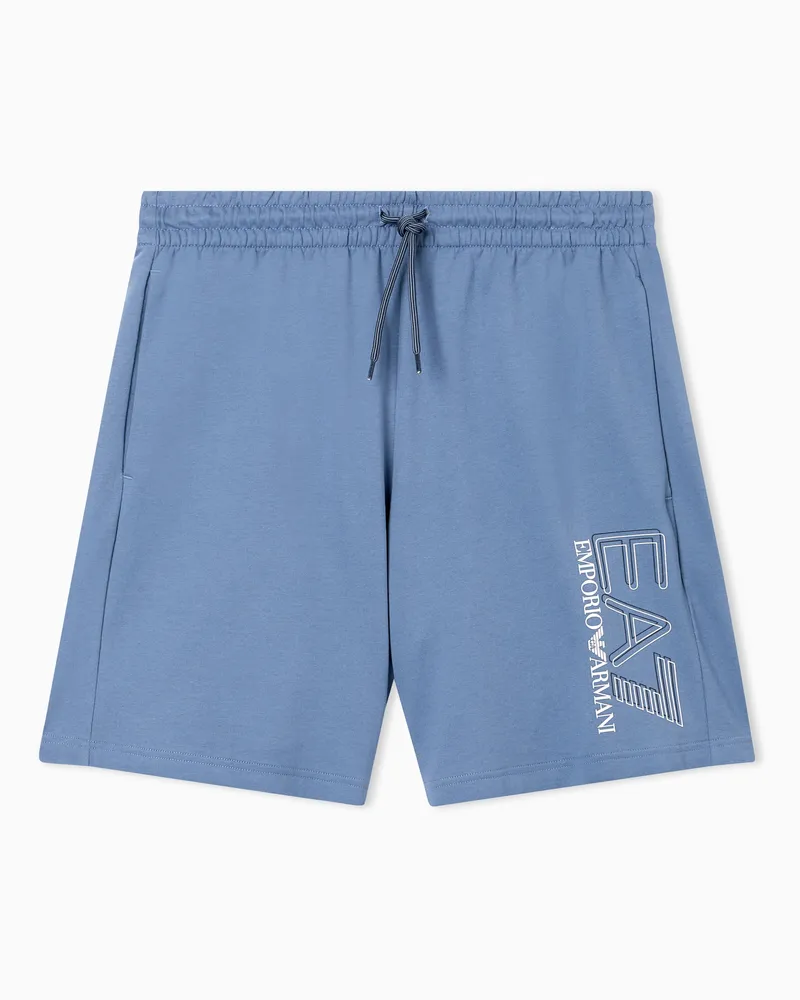EA7 Baumwollshorts Visibility Hellblau