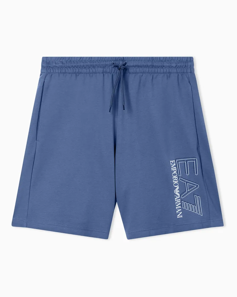 EA7 Baumwollshorts Visibility Hellblau