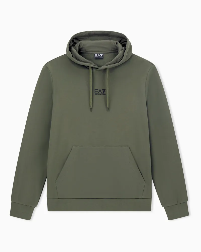 EA7 Core Identity Sweatshirt mit Kapuze aus einer Baumwollmischung Grün