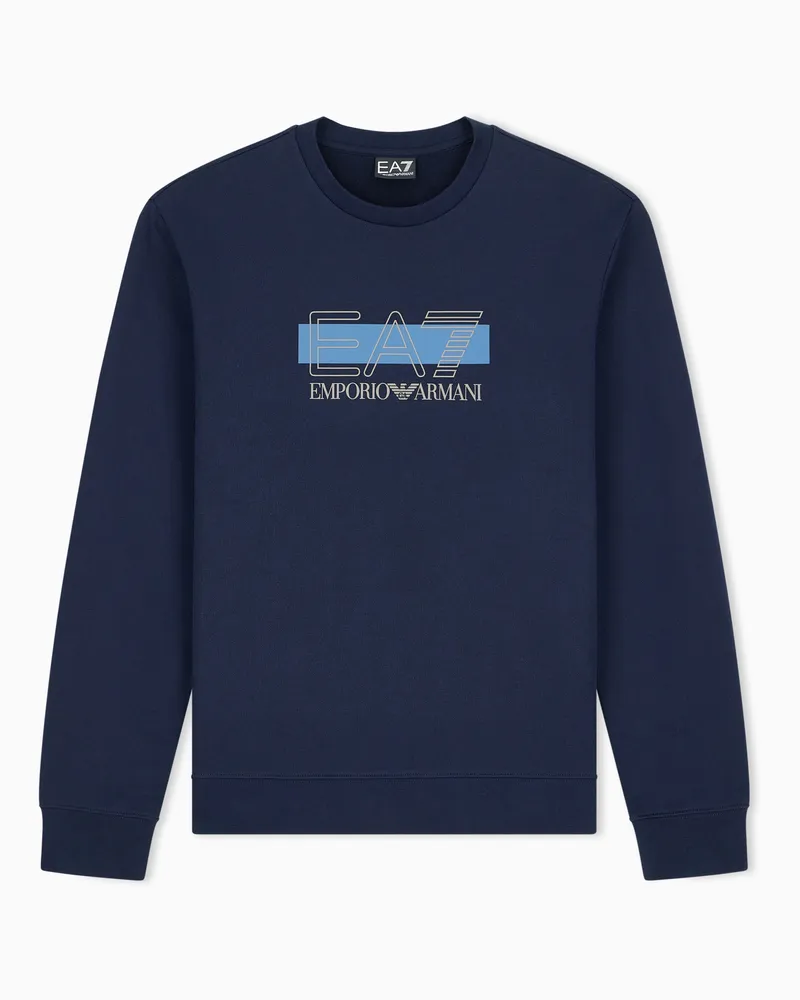 EA7 Sweatshirt visibility mit Rundhalsausschnitt Marineblau