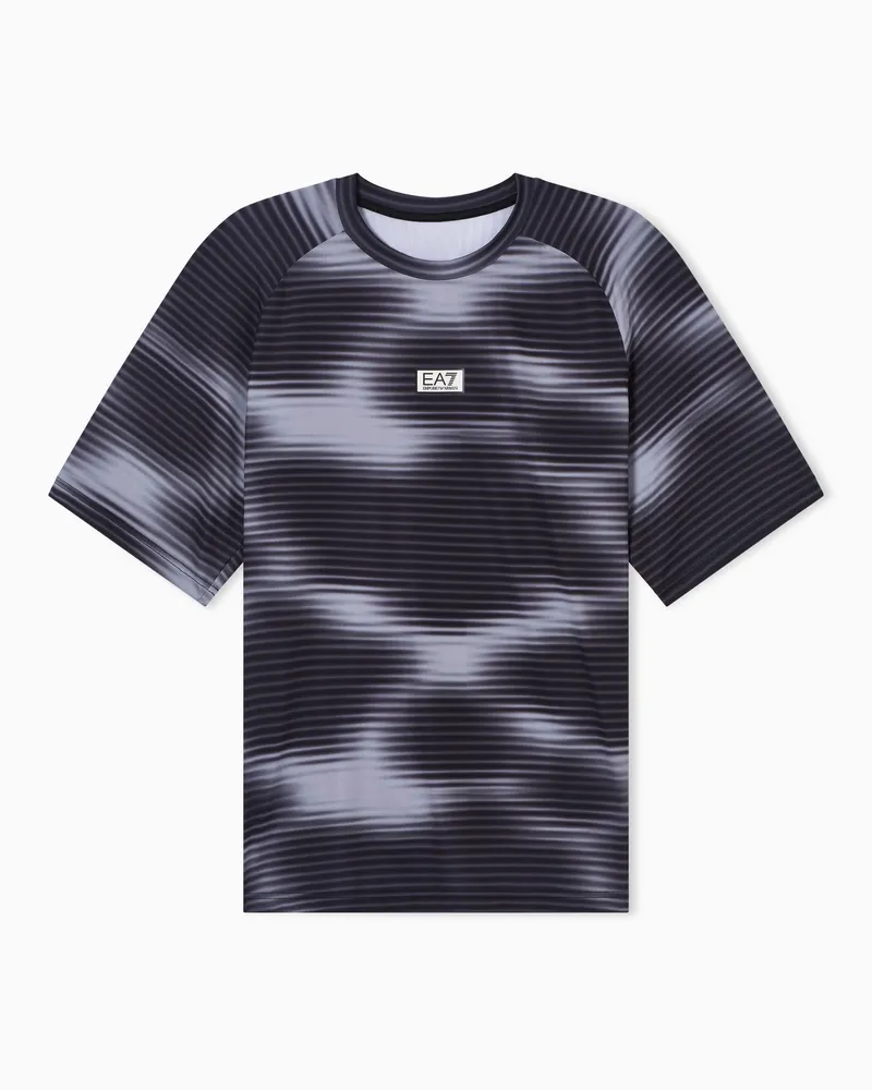 EA7 Dynamic Athlete T-Shirt mit Print aus VENTUS7-Funktionsgewebe Schwarz