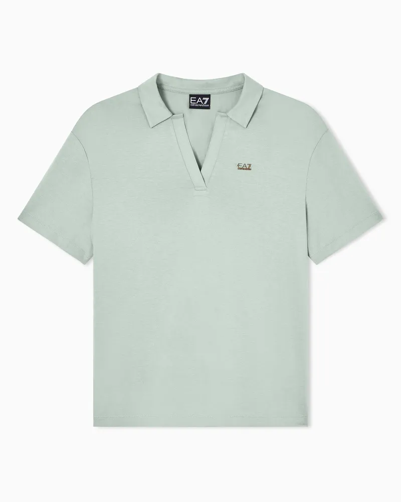 EA7 Poloshirt Core Lady aus Modalmischung Grün