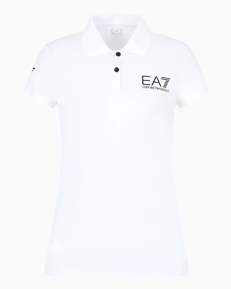 EA7 Tennis Pro Poloshirt aus VENTUS7-Funktionsgewebe Weiß