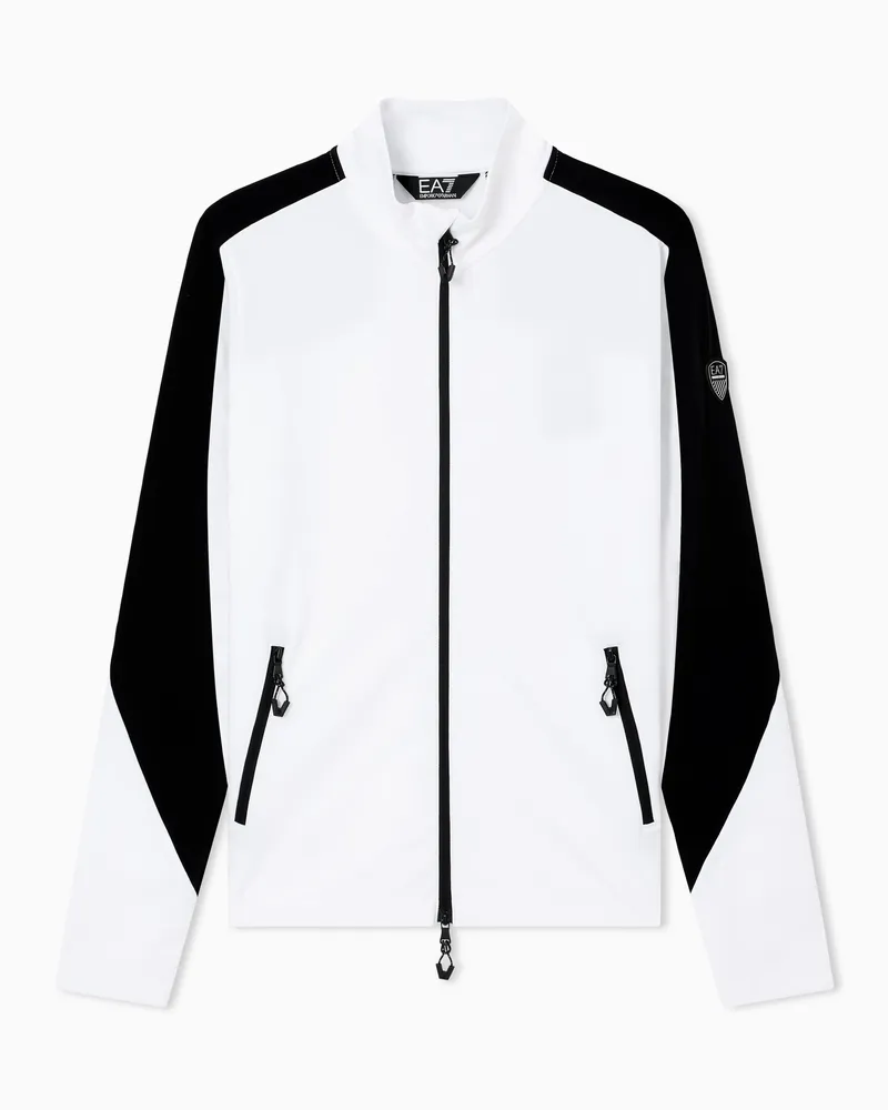 EA7 Skifleece aus Powerstretch-Funktionsgewebe Weiß