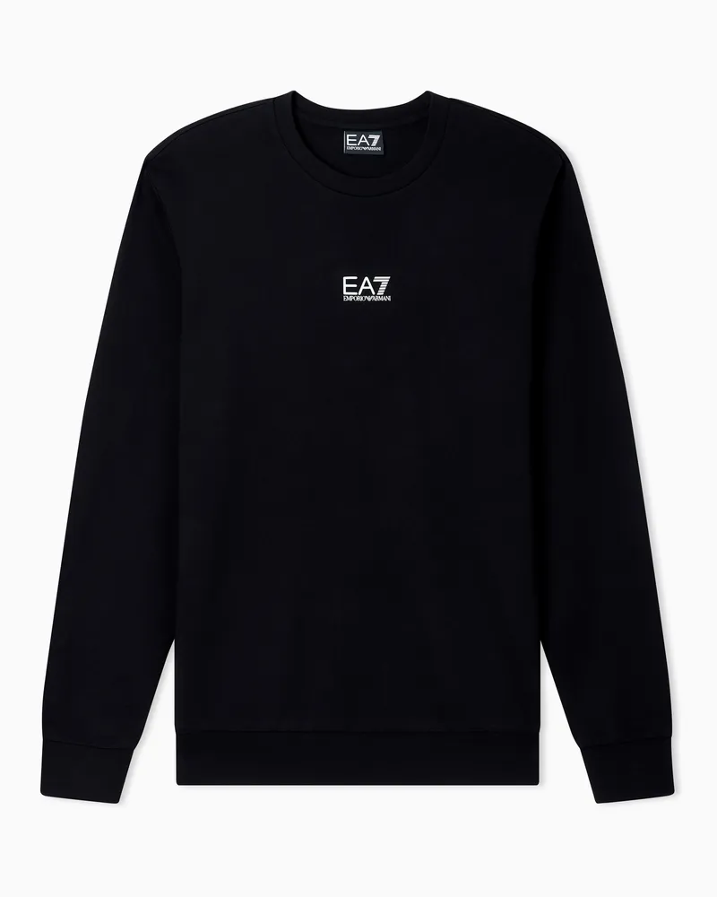 EA7 Core Identity Sweatshirt mit Rundhalsausschnitt aus Baumwolle Schwarz