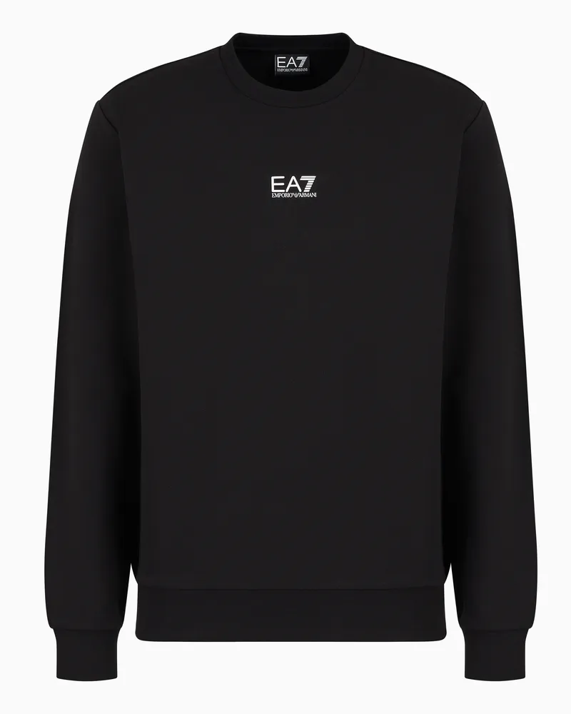 EA7 Core Identity Sweatshirt mit Rundhalsausschnitt aus Baumwolle Schwarz