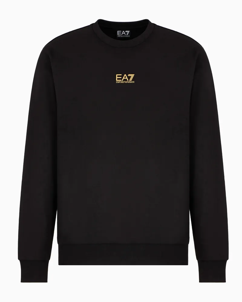 EA7 Core Identity Sweatshirt mit Rundhalsausschnitt aus Baumwolle Schwarz