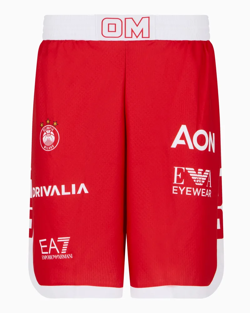 EA7 Olimpia Milano Shorts Nachbildung 24/25 Championship Rot