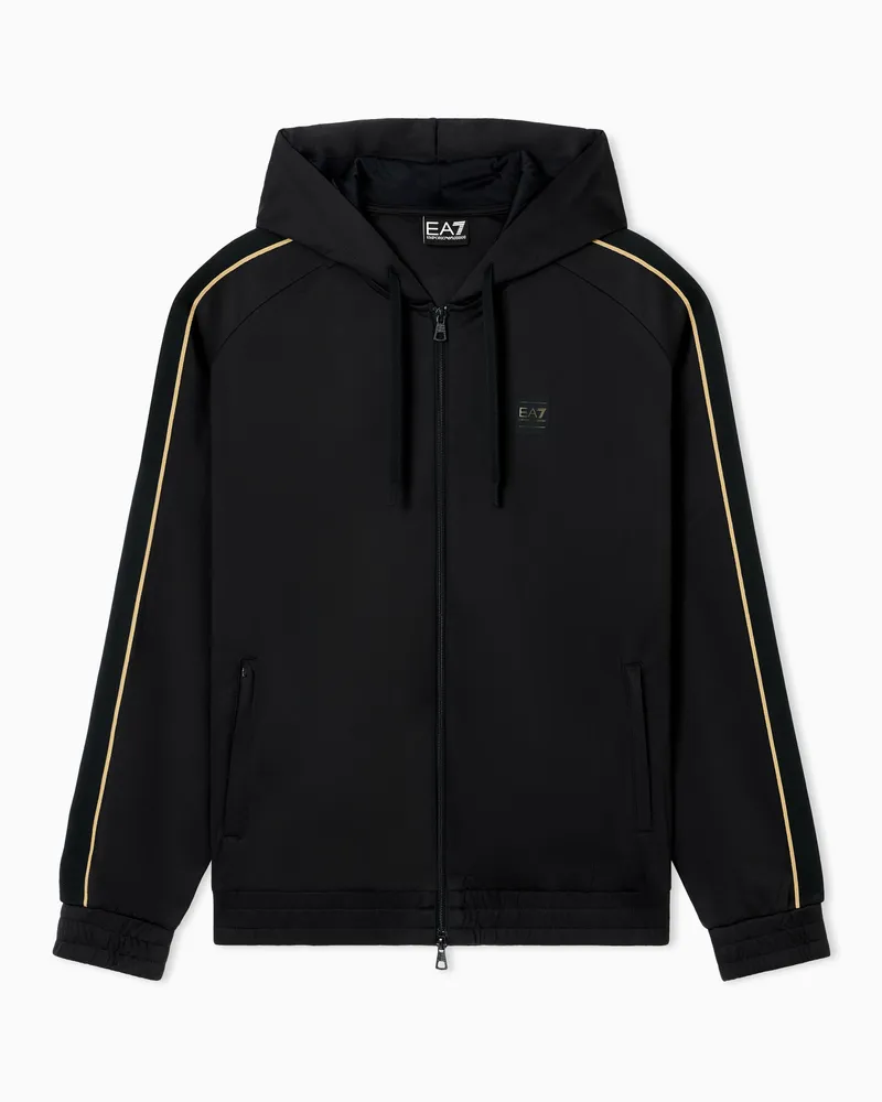 EA7 Soccer Sweatshirt mit Kapuze aus elastischem Funktionsgewebe Schwarz