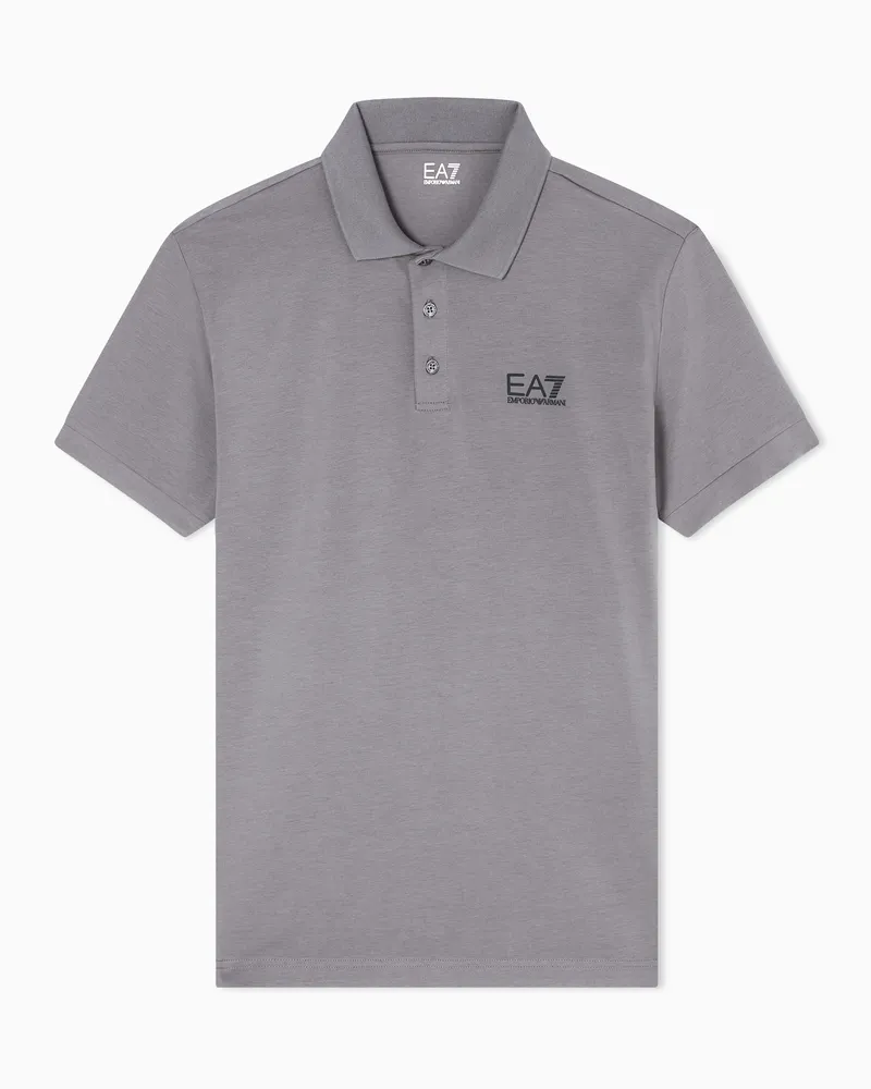 EA7 Core Identity Poloshirt aus Baumwollstretch Grau
