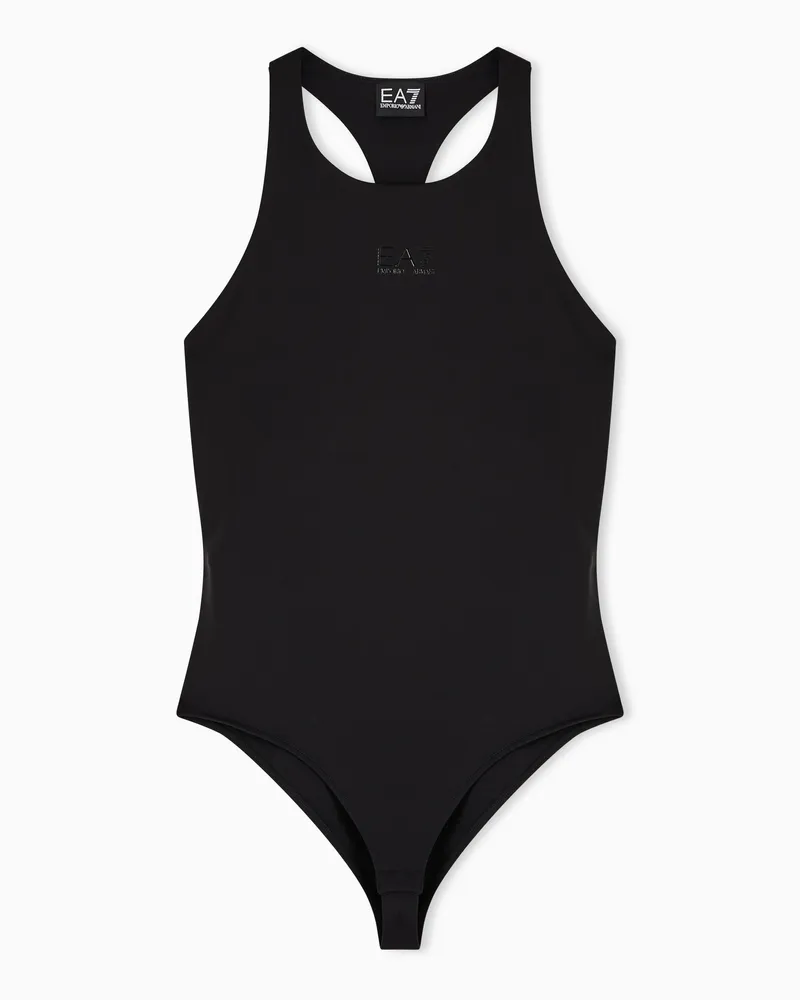 EA7 Logo Series Body aus elastischem Funktionsgewebe Schwarz