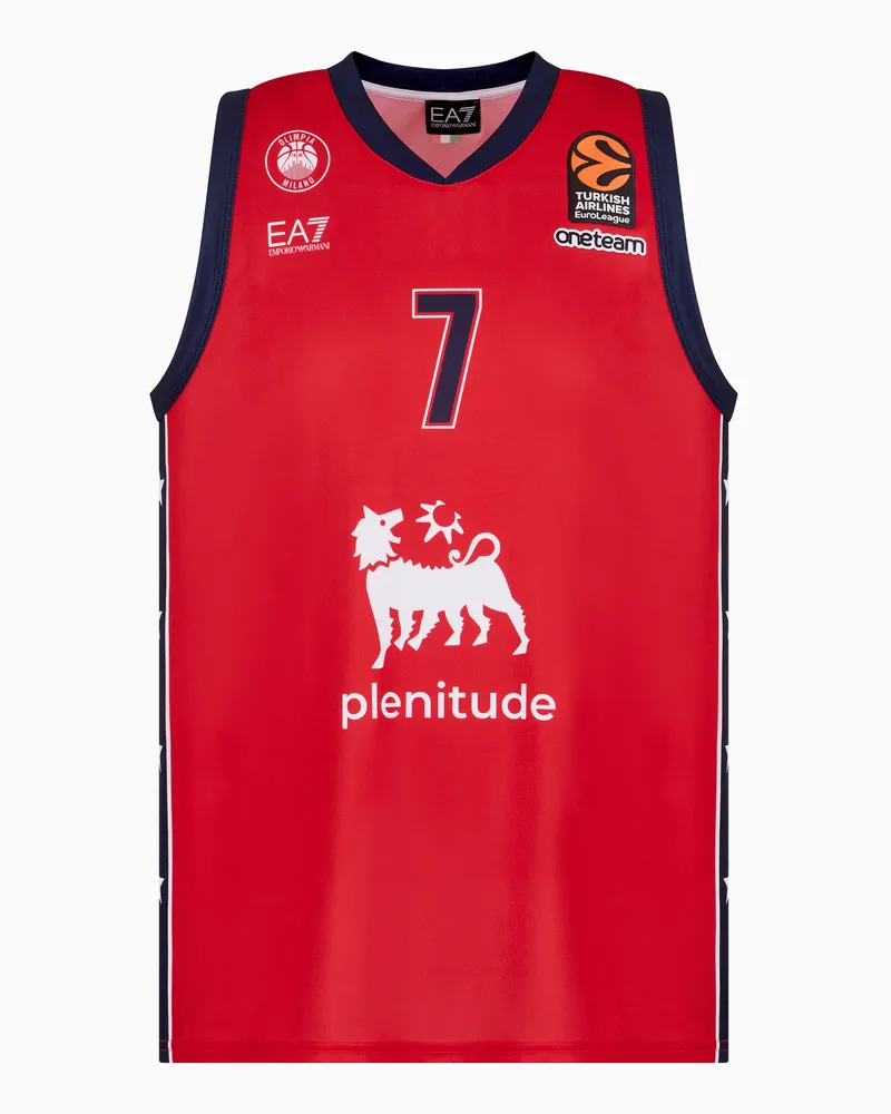 EA7 Replika-Trikot der Olimpia Milano Euroleague 24/25 Rot