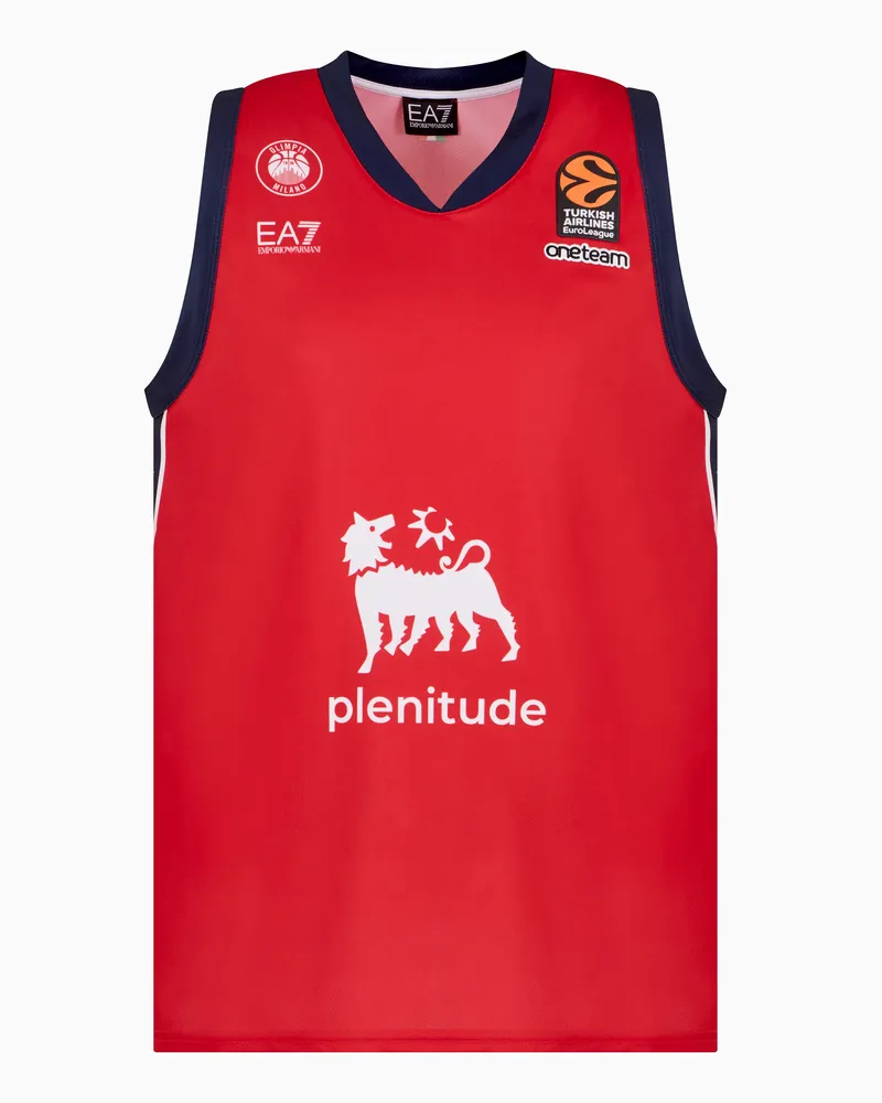 EA7 Replika-Trikot der Olimpia Milano Euroleague 24/25 Rot