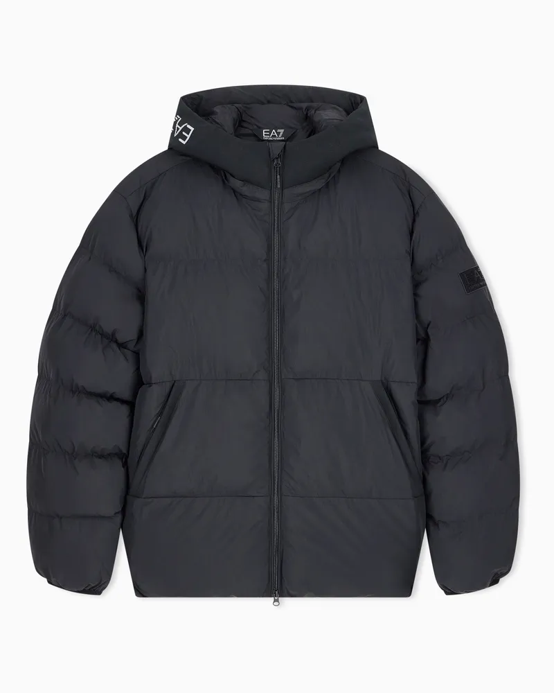 EA7 Bomberjacke mit Kapuze im Oversize-Fit aus Polyamid Schwarz