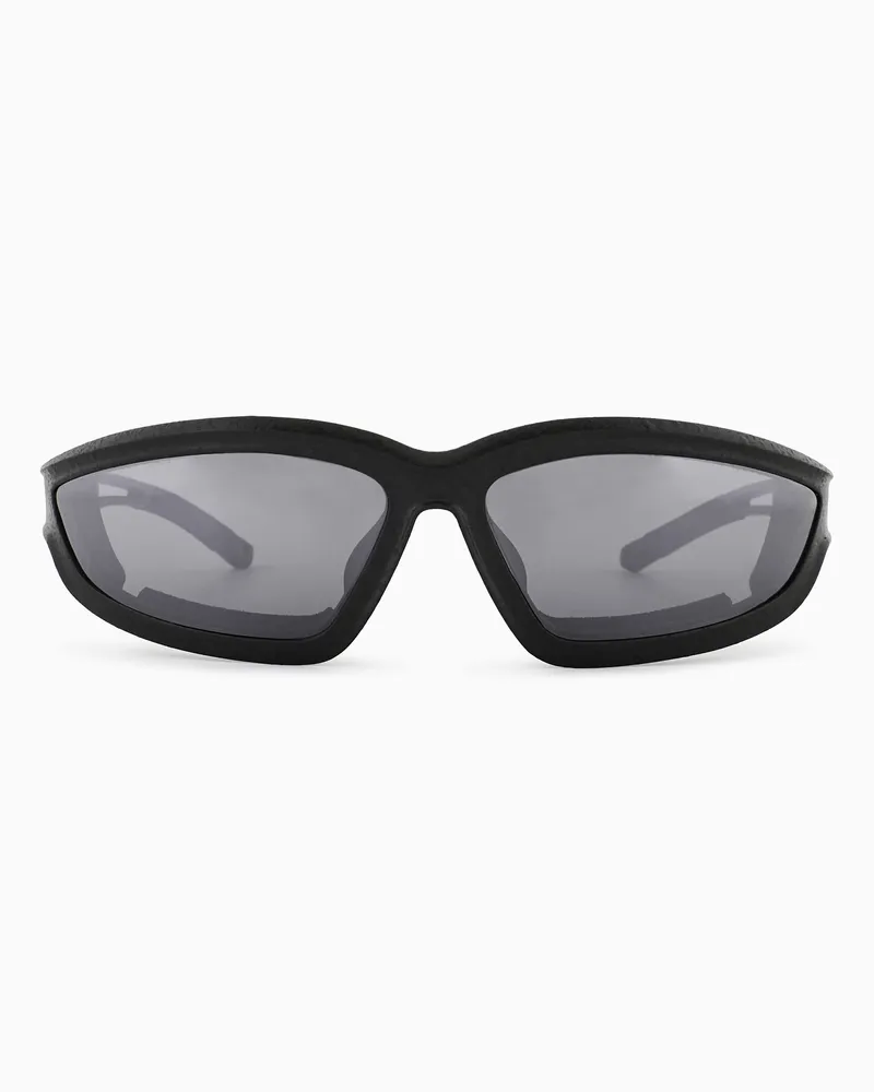 EA7 Sportliche Sonnenbrille mit unregelmäßig geformter Fassung Schwarz