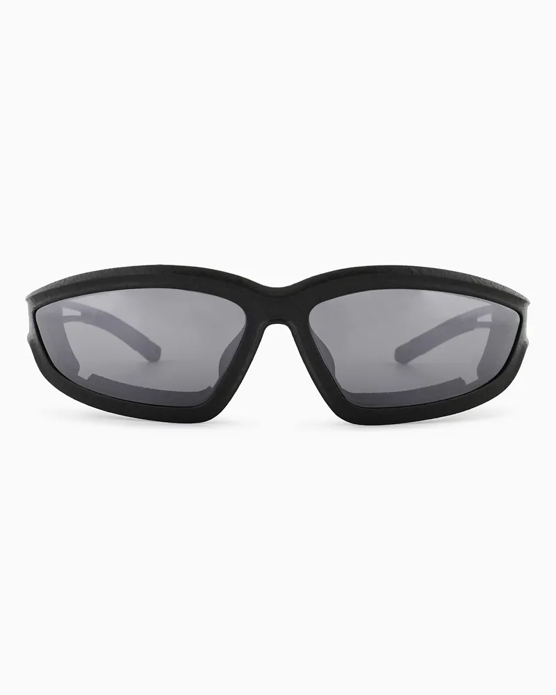 EA7 Sportliche Sonnenbrille mit unregelmäßig geformter Fassung Schwarz