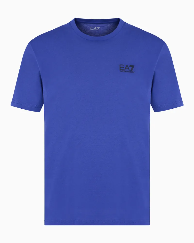 EA7 Core Identity T-Shirt aus Pima-Baumwolle Blau