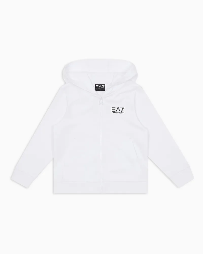EA7 Core Identity Boy Sweatshirt aus Baumwolle Weiß