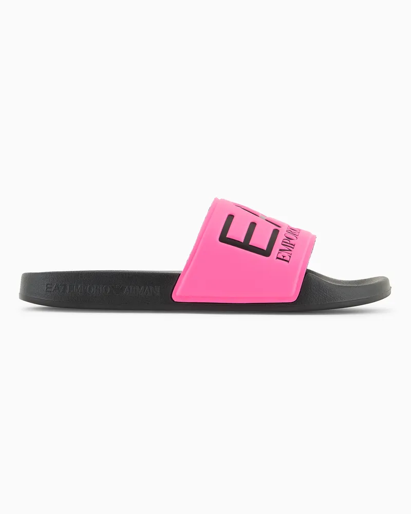 EA7 Pantolette mit Maxi-Logo Schwarz