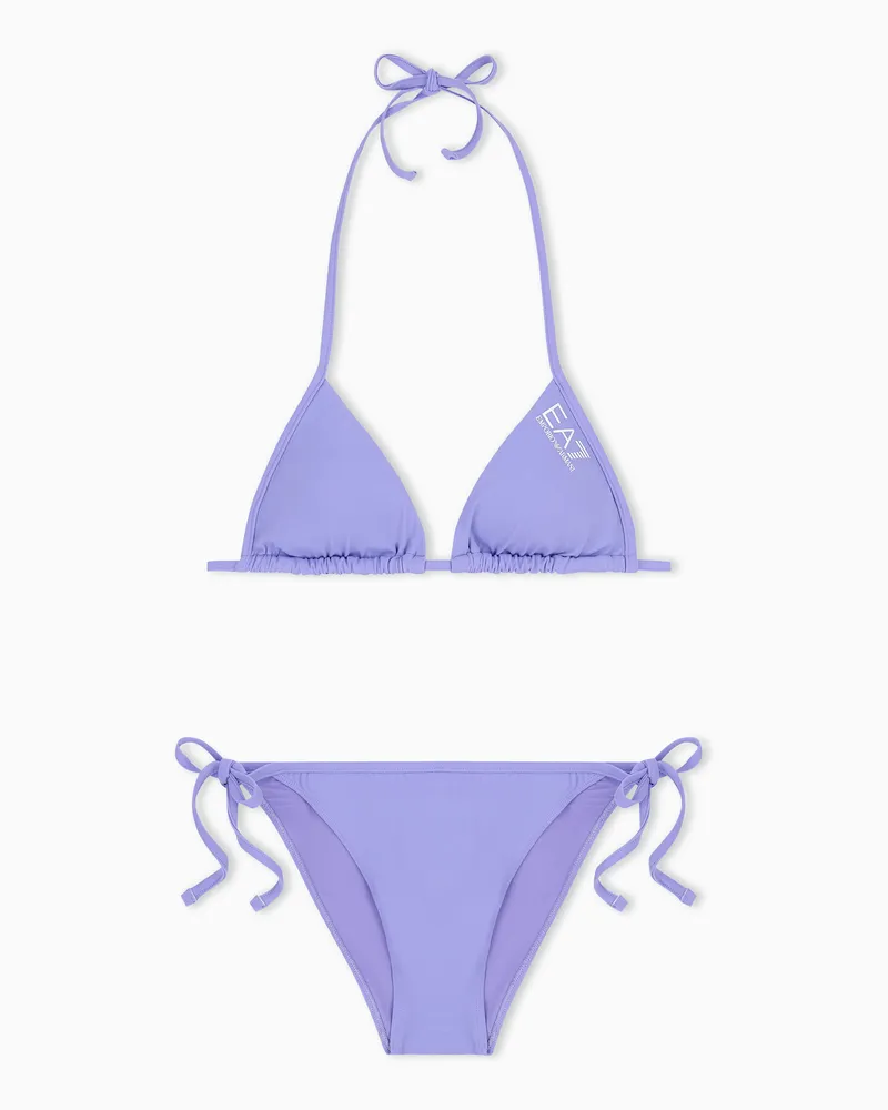 EA7 Triangel-Bikini mit Logo Violett