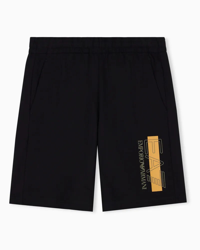 EA7 Shorts Visibility schmal geschnitten aus Baumwolljersey Schwarz