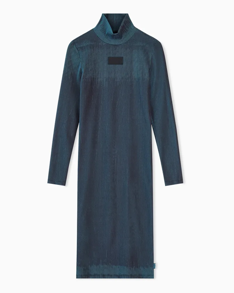 EA7 Schmal geschnittenes Jerseykleid 7.0 mit Elastan Hellblau