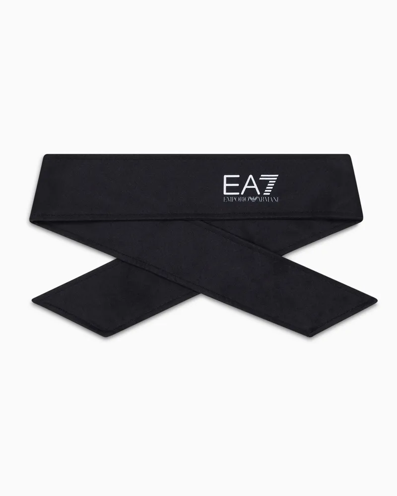 EA7 Tennis Pro Stirnband aus Baumwollmischung Schwarz