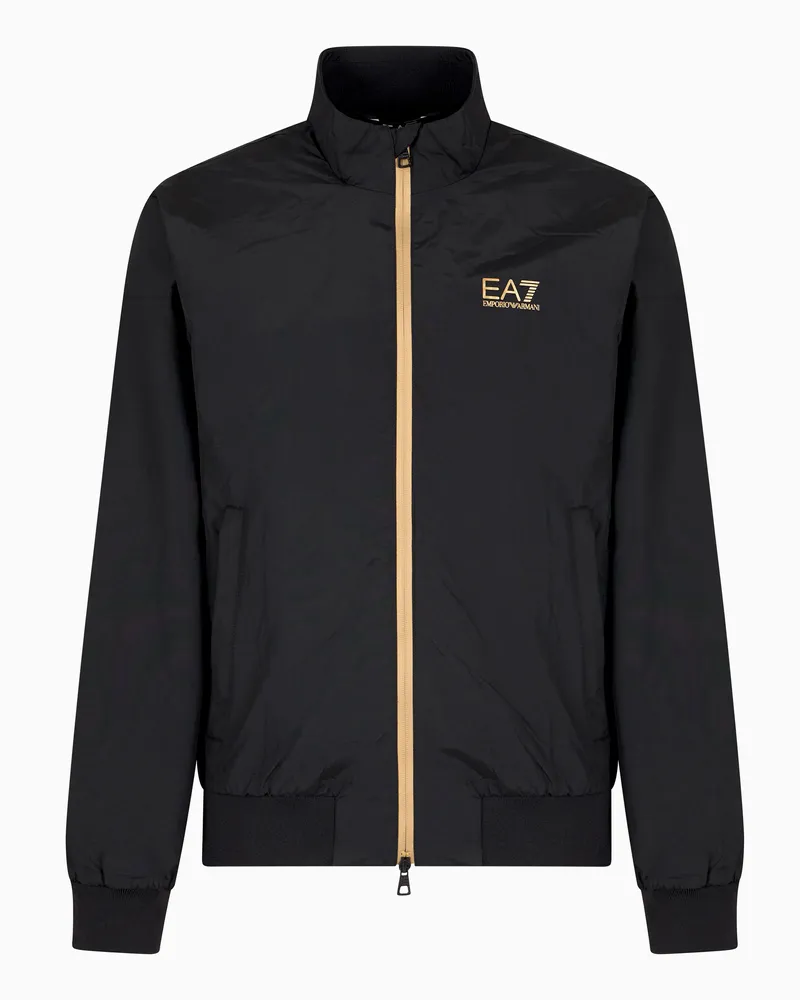 EA7 Core Identity-Sweatshirt mit Reißverschluss aus recyceltem Nylon Schwarz