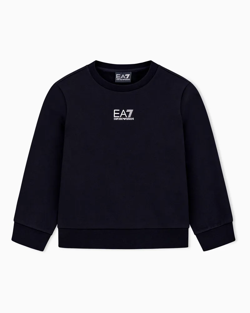 EA7 ASV Core Identity Boy Sweatshirt mit Rundhalsausschnitt aus einer Bio-Baumwollmischung Schwarz