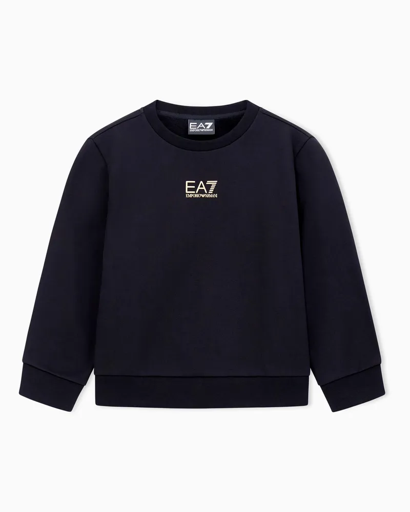 EA7 ASV Core Identity Boy Sweatshirt mit Rundhalsausschnitt aus einer Bio-Baumwollmischung Schwarz