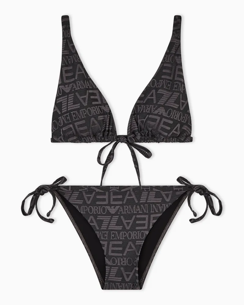 EA7 Triangel-Bikini mit Monogramm Grau