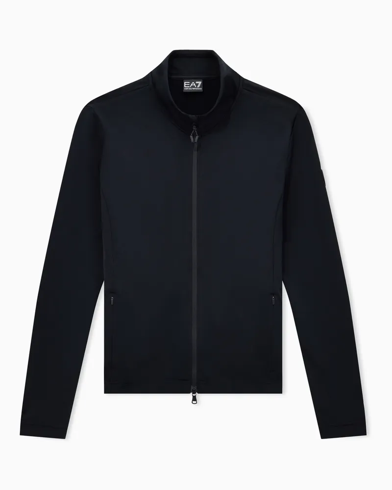 EA7 Technischer Ski-Fleece aus POWERSTRETCH Schwarz