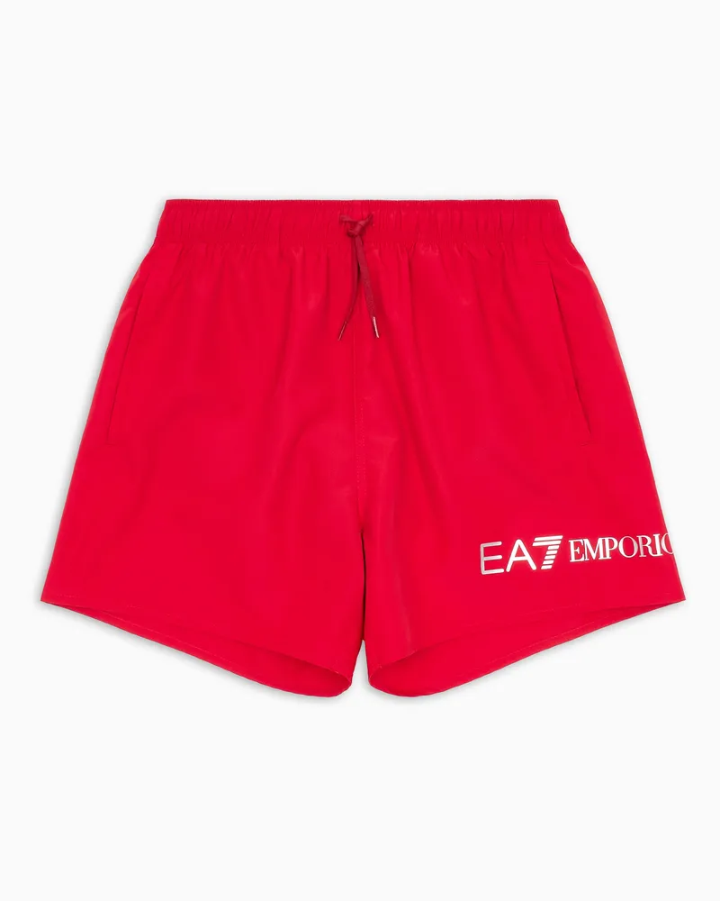 EA7 Badeboxershorts mit Logo Rot