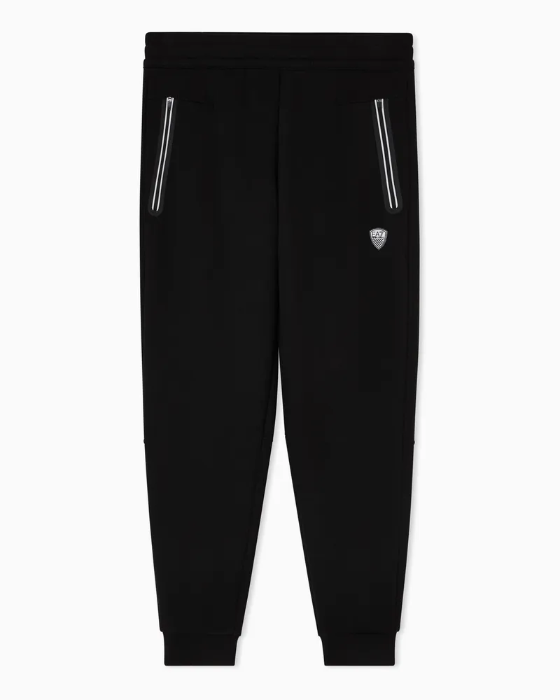 EA7 Premium Shield Jogginghose aus Stretch-Viskosemischung Schwarz