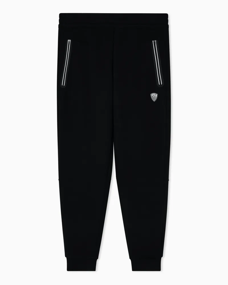 EA7 Premium Shield Jogginghose aus Stretch-Viskosemischung Schwarz