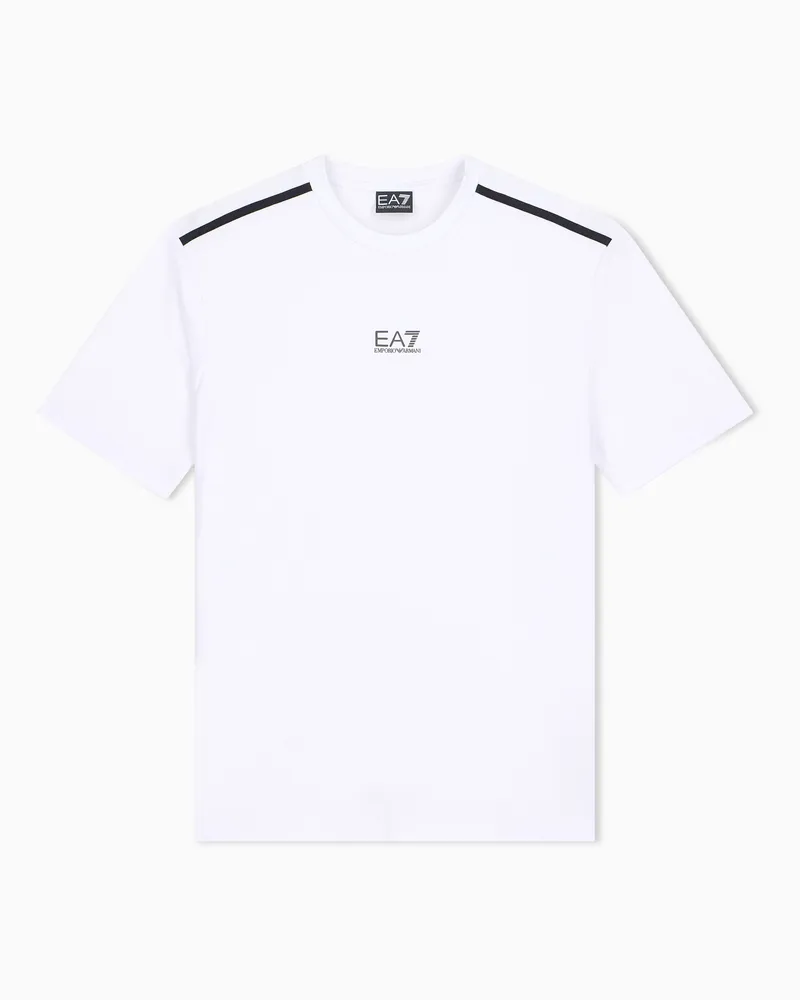 EA7 T-Shirt Natural Ventus 7 aus Jersey Weiß