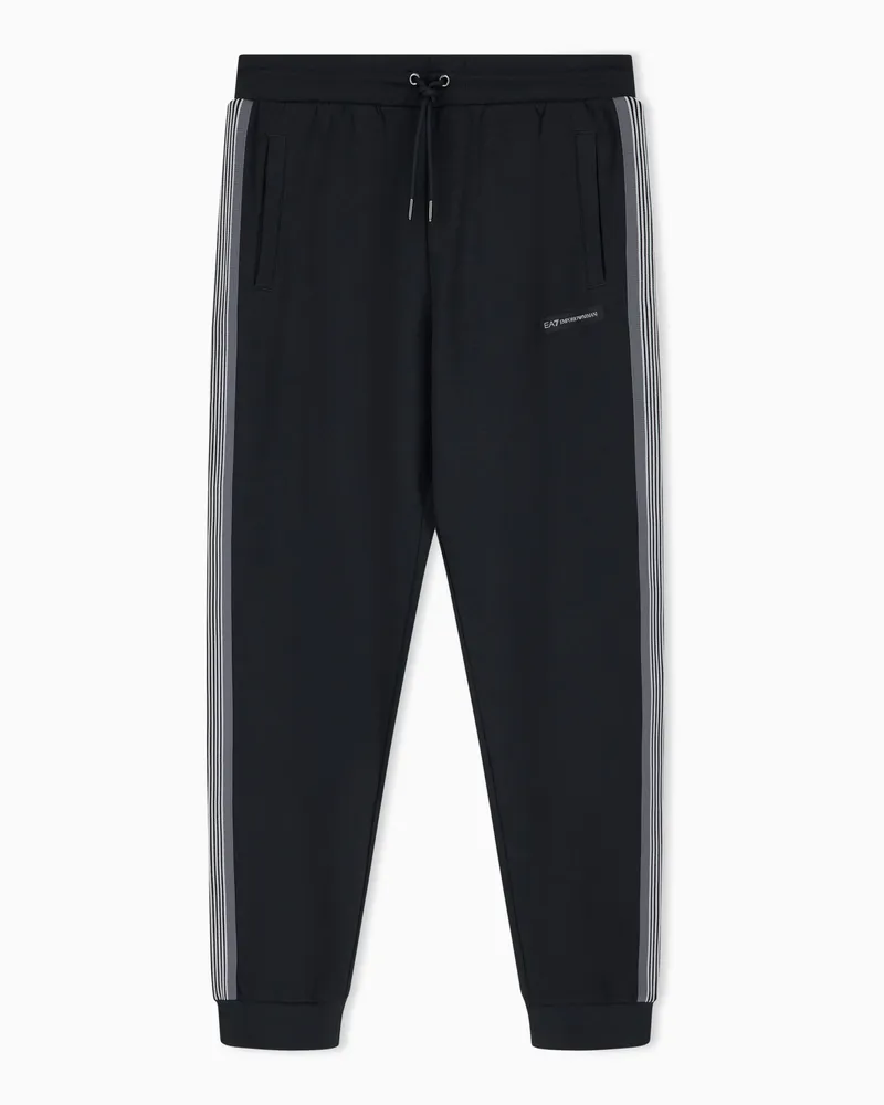 EA7 Jogginghose Logo Series im Regular Fit mit Seitenstreifen Schwarz